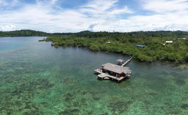 På billedet ses objektet Eco-Lodge Bocas Coral Reef - Over water villa & birds house beliggende i byen Almirante.