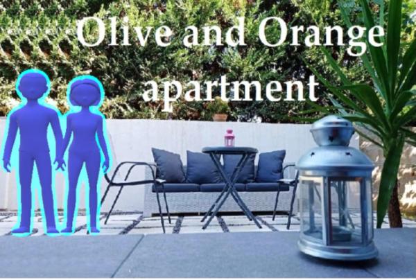 På billedet ses objektet Olive and Orange Apartment beliggende i byen Mystras.