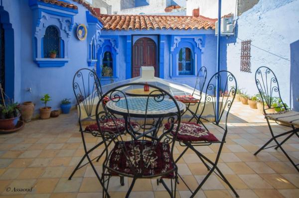 På bildet vises objektet Dar El Fanne som ligger i byen Chefchaouen.
