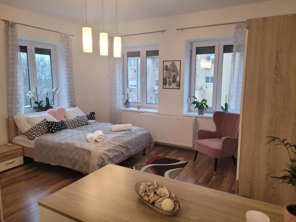 A la foto es mostra l'objecte Rosé Apartment situat a la ciutat de Pécs.