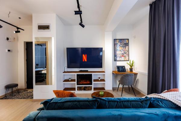 Na fotografii je vidět objekt Touchdown Apartment near Bucharest Airport nacházející se ve městě Otopeni.