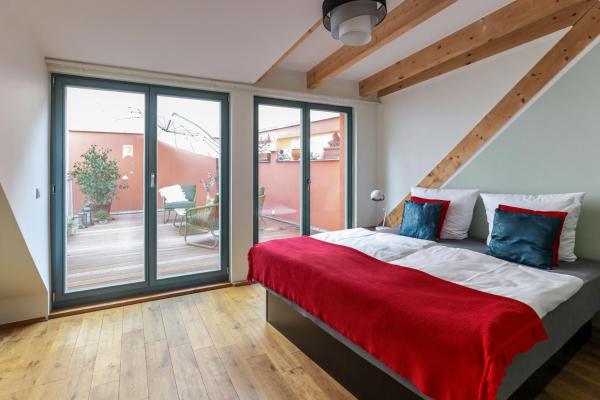 Nella foto è visibile l'oggetto BohnApartments Bauhaus - absolutes Zentrum - Terrasse - Vollausstattung - WLAN situato nella città di Weimar.