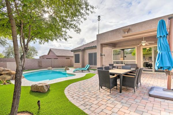 The photo shows the Private Pool and Community Perks Mesa Home! located in the city of Mesa.