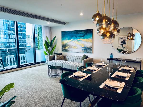 A la foto es mostra l'objecte Stylish Southbank apartment Plus Free Parking for 2 Cars situat a la ciutat de Melbourne.