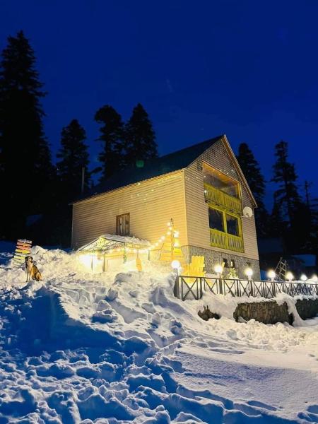 Na zdjęciu widoczny jest obiekt კოტეჯი ბახმაროში WoodenHouse Sunrise położony w mieście Nabeghlavi.