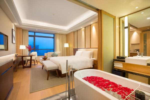 Na zdjęciu widoczny jest obiekt Landison Plaza HSD Hotel Hangzhou położony w mieście Hangzhou.