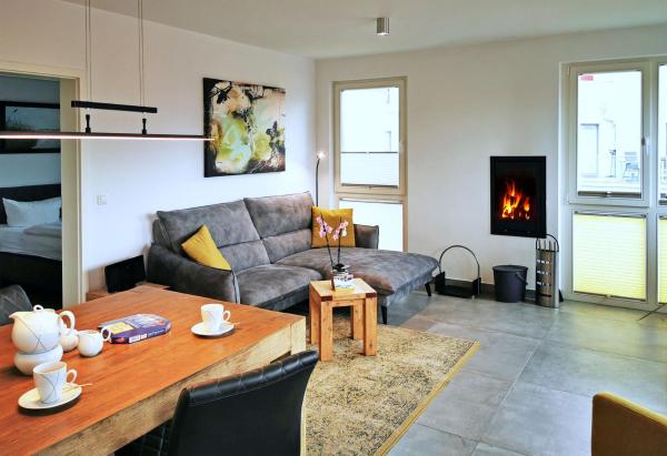 På billedet ses objektet Baabe Strandvilla - Luxus Ferienwohnung mit Meerblick (Ref. 158481) beliggende i byen Baabe.