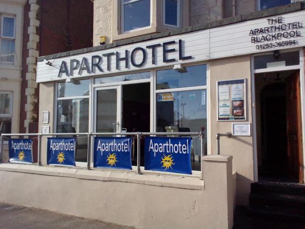 The photo shows the Aparthotel Blackpool located in the city of Blackpool.