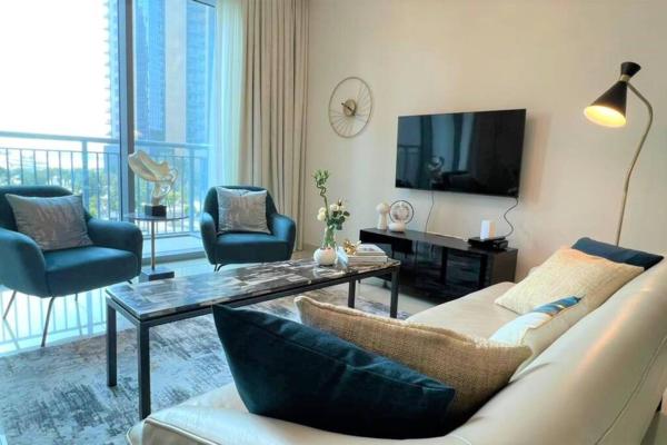 Na fotografii je vidět objekt Modern & Chic Waterfront 2bed balcony Dubai Creek nacházející se ve městě Dubaj.