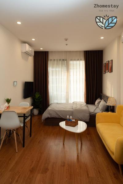 Auf dem Foto ist das Objekt Vinhomes Smartcity-Căn hộ dich vụ -Zhomestay in der Stadt Phú Thú zu sehen.