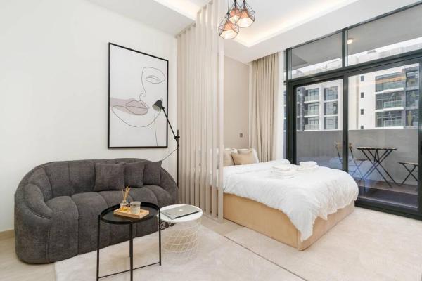 Na fotografii je vidět objekt Chic Studio @ Azizi Riviera 10 - Dubaï nacházející se ve městě Dubaj.