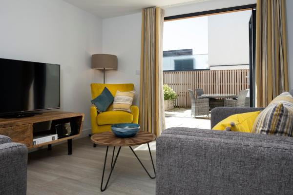 A la foto es mostra l'objecte 4 Middlecombe - Luxury Apartment at Byron Woolacombe, only 4 minute walk to Woolacombe Beach! situat a la ciutat de Woolacombe.