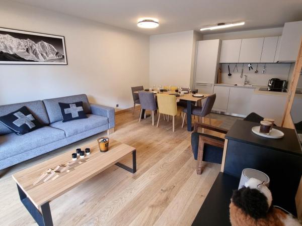 Na foto é possível ver o objeto Appartement 6 pers avec terrasse au cœur du village, résidence neuve avec sauna et parking - FR-1-598-141 localizado na cidade de Les Gets.