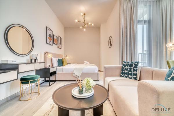 Na fotografii je vidět objekt Enchanting Studio at Mesk 1 Midtown Dubai Production City by Deluxe Holiday Homes nacházející se ve městě Dubaj.