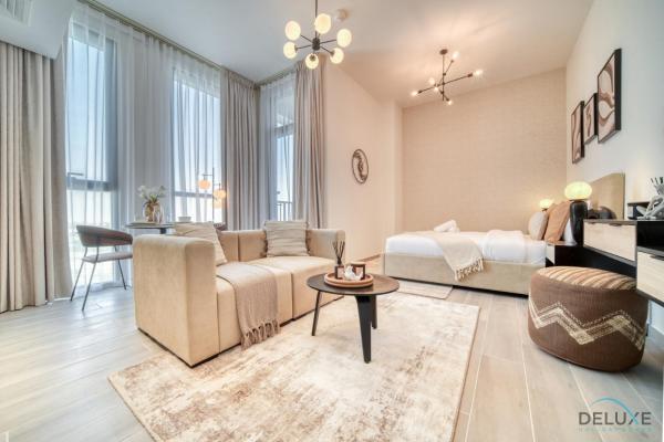 Na fotografii je vidět objekt Tasteful Studio at Mesk 1 Midtown Dubai Production City by Deluxe Holiday Homes nacházející se ve městě Dubaj.
