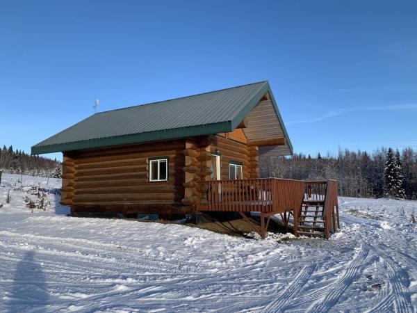 A la foto es mostra l'objecte Secluded Log Cabin, 30 min from Chena Hot Springs situat a la ciutat de Pleasant Valley.