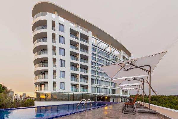 På bildet vises objektet Otres Beach Hotel som ligger i byen Koh Krabey.