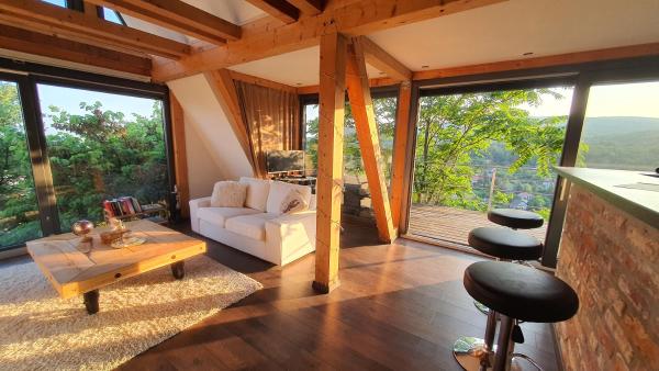 Nella foto è visibile l'oggetto Modern cottage, views and a jacuzzi situato nella città di Pécs.