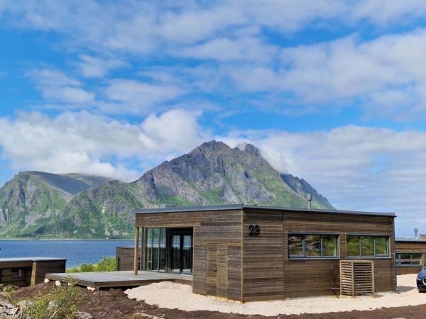 På billedet ses objektet Classy Cabin Lofoten beliggende i byen Kleppstad.