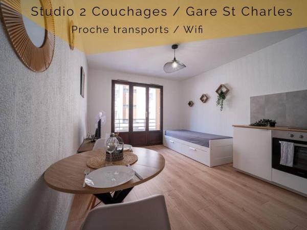 Appartement tout équipé balcon à 5min de la gare St Charles, Marseille
