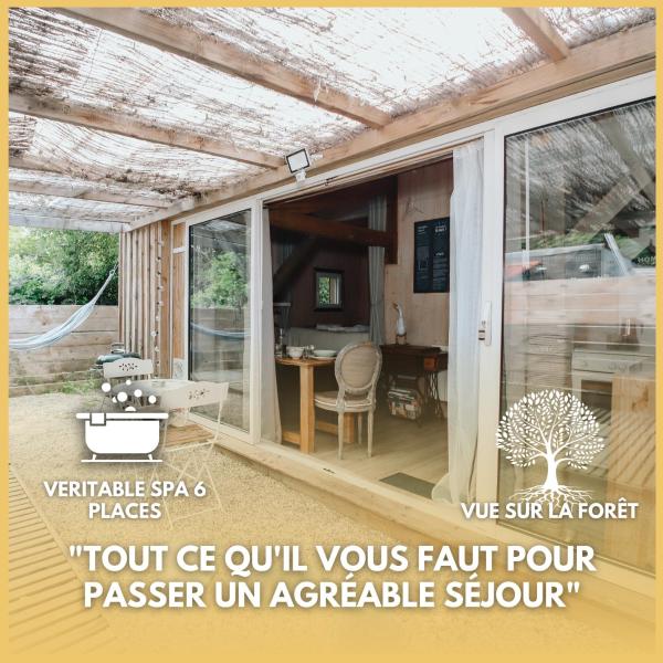 A la foto es mostra l'objecte Le Cabanon doré, Suite SPA et nature chez Ivona Vacances situat a la ciutat de Le Teich.