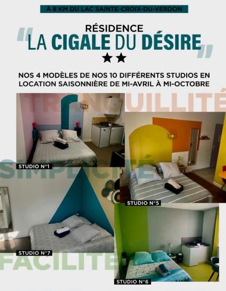 Na fotografii je vidět objekt Résidence La Cigale du Désire Séjour chez l habitant nacházející se ve městě Riez.