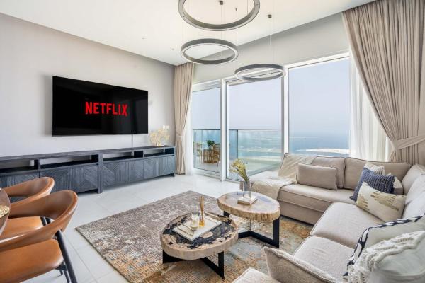 Na fotografii je vidět objekt GuestReady - Luxury home with Ain Dubai & sea view nacházející se ve městě Dubaj.