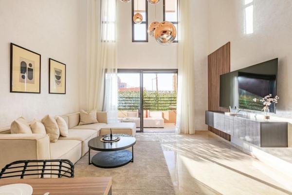 Apartmán se 3 ložnicemi — 90 m² - Duplex Design, Terrasse résidence Menara garden