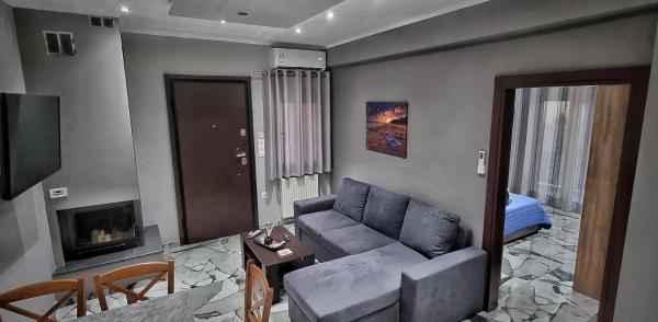 A la foto es mostra l'objecte Mimarxos Luxury Apartments situat a la ciutat de Calcis.