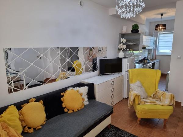 Na fotografii je vidět objekt Apartamenty Tomaszów Lubelski - Żółty nacházející se ve městě Tomaszów Lubelski.