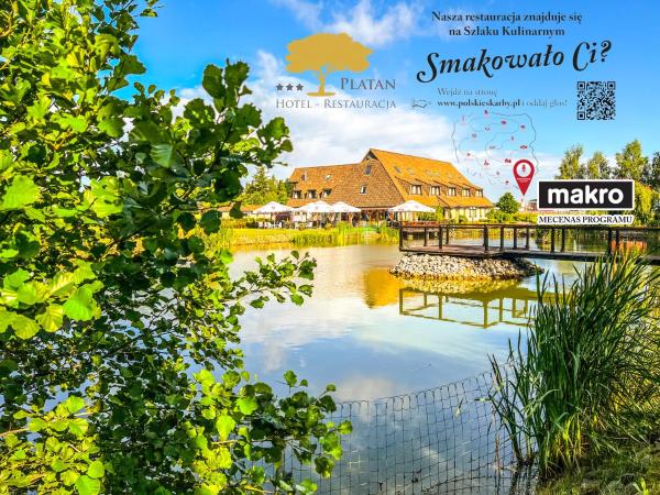 Na zdjęciu widoczny jest obiekt Hotel - Restauracja Platan położony w mieście Iwierzyce.