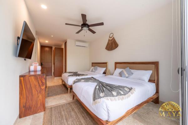 Na zdjęciu widoczny jest obiekt NHOA 208C Lux 1BR Condo Jungle View in Aldea Zama położony w mieście Tulum.