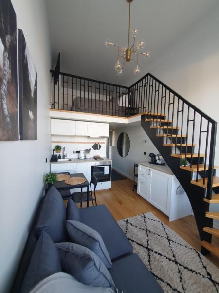 A la foto es mostra l'objecte Loft Style Studio Apartment- Free Parking- Free Gym- Keyless Access situat a la ciutat de Tartu.
