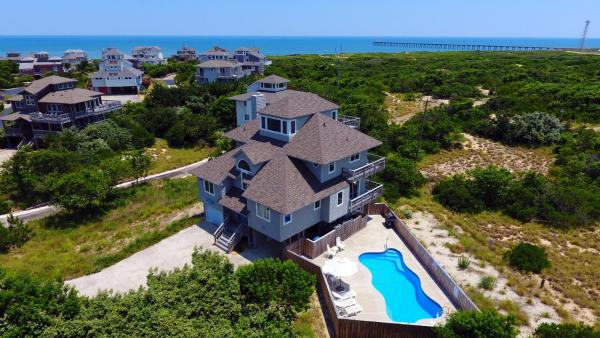 A la foto es mostra l'objecte Oceanside, 6 BRs, Private Pool, Ocean Views, Foosball, O2, Topside situat a la ciutat de Duck.