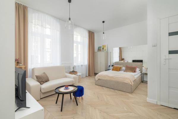 A la foto es mostra l'objecte Bright Studio in the Centre of Katowice Opolska by Noclegi Renters situat a la ciutat de Katowice.