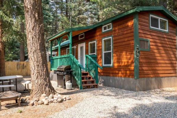 A la foto es mostra l'objecte The Bear Den Cabin #12 at Blue Spruce RV Park & Cabins situat a la ciutat de Tuckerville.