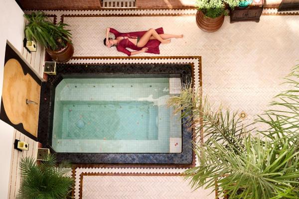 En la foto se muestra el objeto Riad Dar Amanza en exclusivité avec 4 chambres au coeur de la médina ubicado en la ciudad de Marrakech.