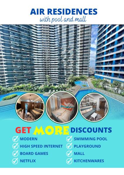A la foto es mostra l'objecte Apartment Condo in Air Residences Makati wifi Netflix Disney, pool & mall situat a la ciutat de Manila.