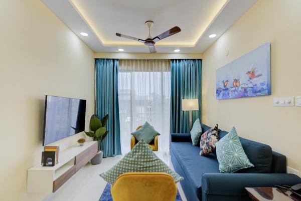 Na foto é possível ver o objeto Luxe 2BHK 10min from GOI airport with Pool access localizado na cidade de Dabolim.