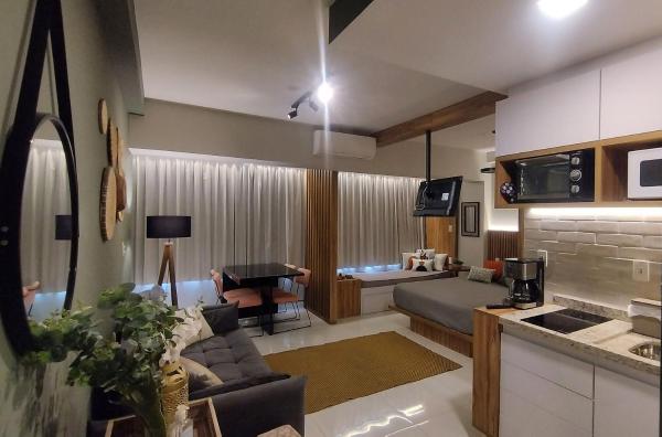 På bilden syns objektet Lindo studio na área central de Poços som ligger i staden Poços de Caldas.