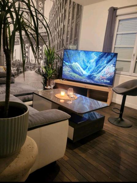 A la foto es mostra l'objecte T2 Cosy autonome h24 Parking privé attenant TV 165cm Netflix wi-fi au Rez-de-chaussée situat a la ciutat de Arçonnay.