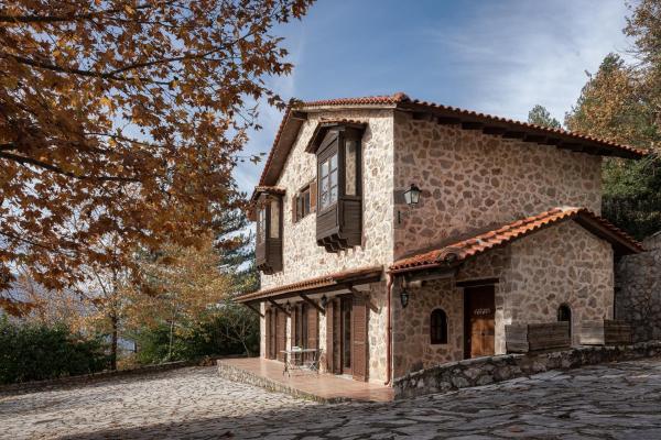 A la foto es mostra l'objecte Parnassus Woodstone Chalet situat a la ciutat de Áno Polídhrosos.