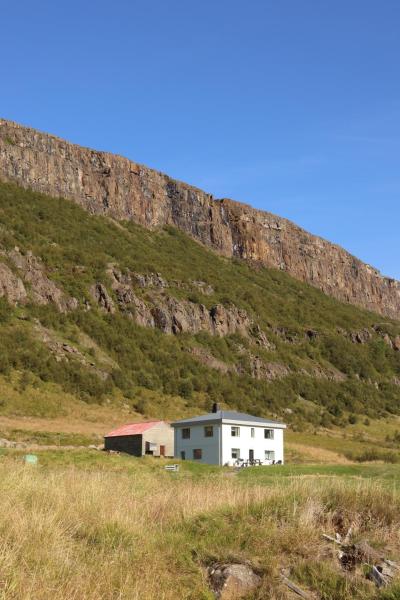 The photo shows the Hóll located in the city of Valþjófsstaður.