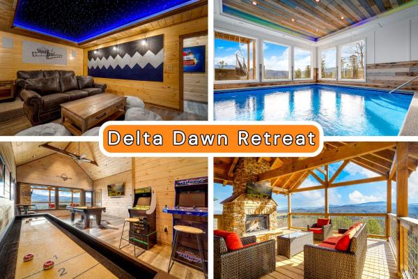A la foto es mostra l'objecte Delta Dawn Retreat situat a la ciutat de Sevierville.