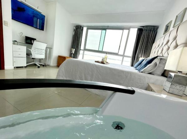 Kuvassa näkyy kohde Ecusuites Riverfront One Vista al Río Jacuzzi Hidro, joka sijaitsee kaupungissa Durán.
