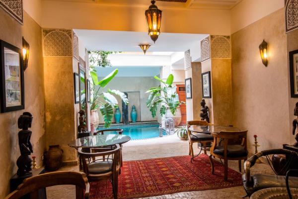 La photo montre l'objet Riad dar Ourika & SPA situé dans la ville de Marrakech.