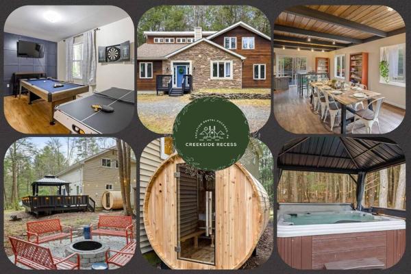 Creekside Recess Hottub Sauna Firepit Gameroom - Lake Harmony, PA