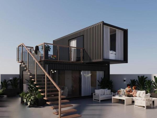 A la foto es mostra l'objecte Serene AlMalqa Loft A Boutique Rooftop Container Residence situat a la ciutat de Riad.