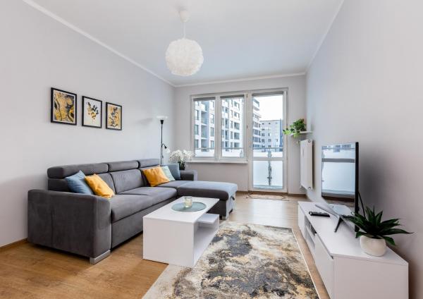 A la foto es mostra l'objecte Marina Comfort Apartment by BookingHost situat a la ciutat de Gdynia.