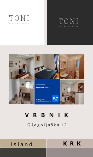 A la foto es mostra l'objecte Apartman Toni situat a la ciutat de Vrbnik.